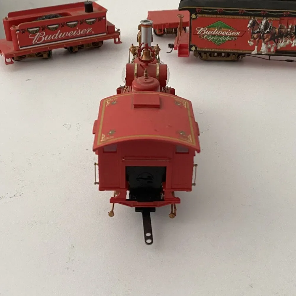 Hawthorne Village Budweiser Train Locomotive & Tender & Cars Holiday
